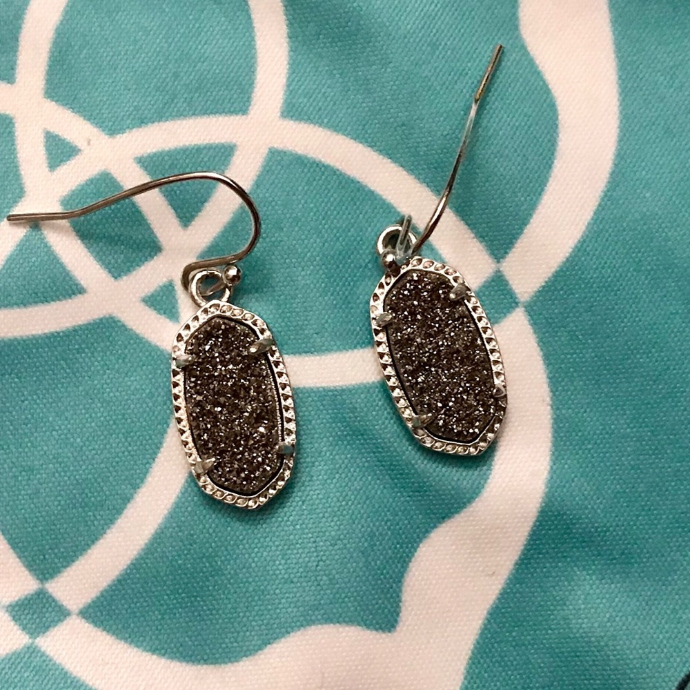 Lee Silver Earrings In Platinum Drusy